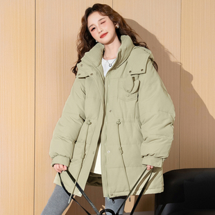 宽松连帽中长款 棉衣韩版 超好看保暖厚外套 冬装 唐狮棉服女2025新款
