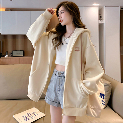 唐狮宽松连帽小个子休闲卫衣外套