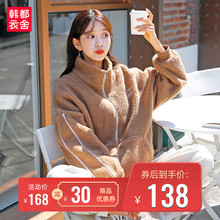 韩版 抓绒衣宽松百搭学生bf风短外套 短款 新款 韩都衣舍2019秋装 女装