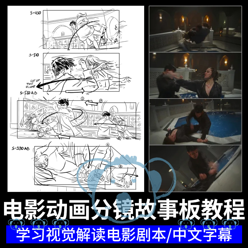 电影和广告故事板插图教程动画剧本脚本台本分镜头创作场景绘画课