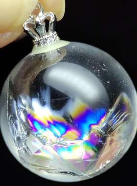 七彩光项坠纯天然水晶女