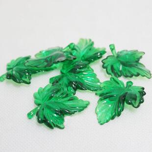 38*46mm三叉叶子仿真叶子diy发财树制作亚克力透明三角串珠材料