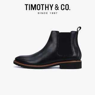 TIMOTHY＆CO．/迪迈奇手工男鞋春秋头层牛皮英伦切尔西靴高帮男鞋