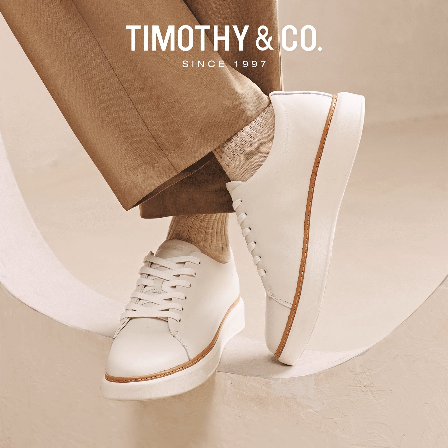 TIMOTHY＆CO．/迪迈奇增高小白鞋正装牛皮板鞋厚底板休闲运动鞋男