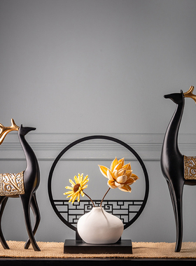 新中式风格家里电视柜摆件中国古风禅意酒柜茶几玄关家居小装饰品