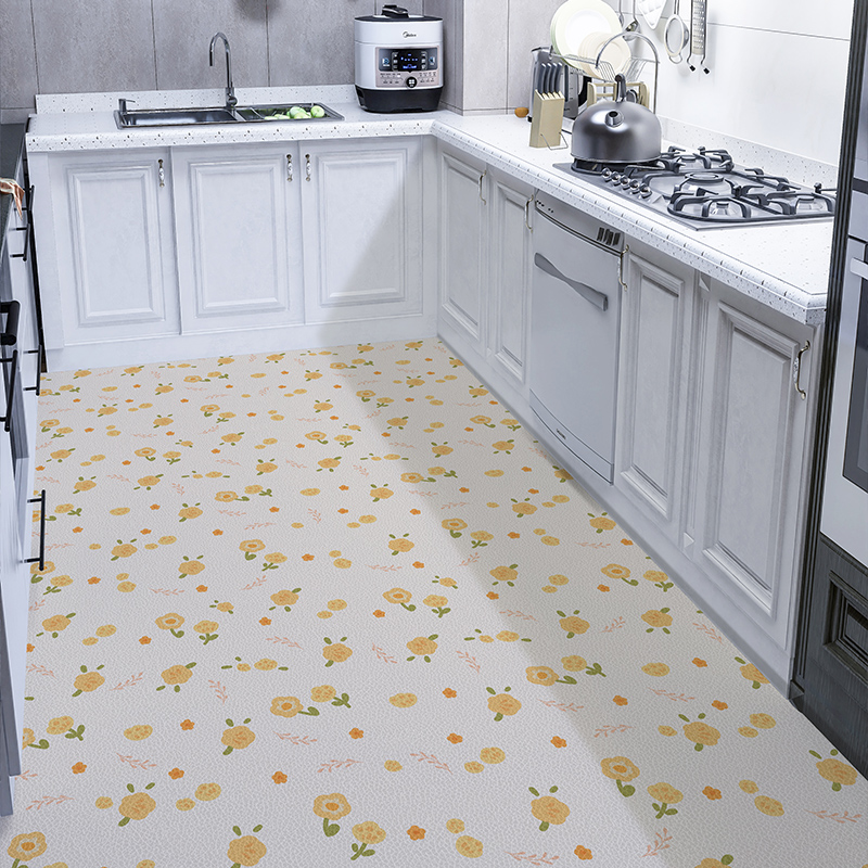 ins风碎花花砖pvc防水皮革垫