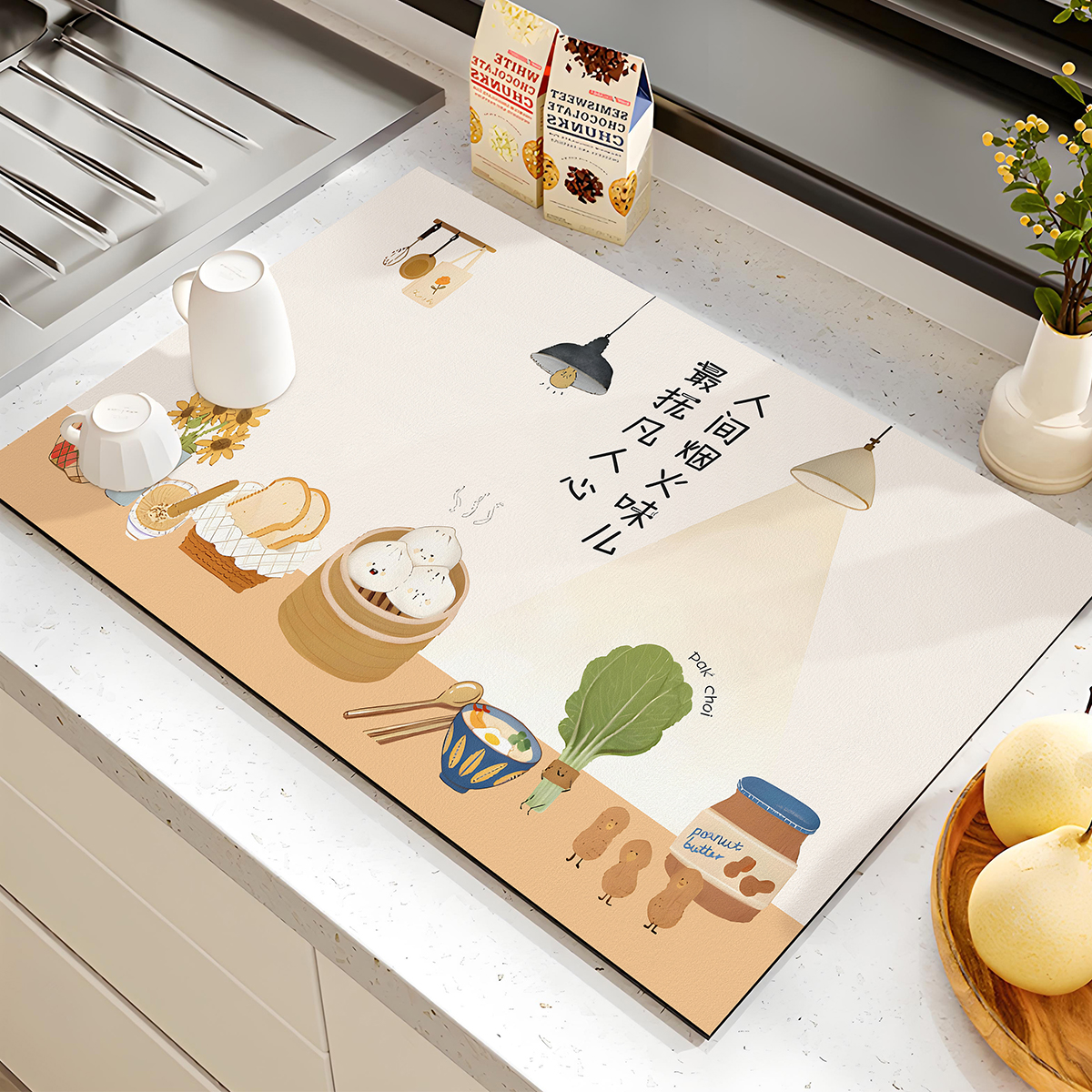 硅藻泥厨房专用沥水垫隔热防滑