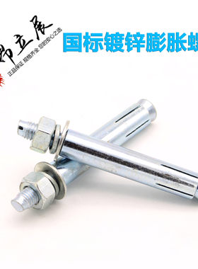 M8镀锌膨胀螺丝M10拉爆螺栓M12爆炸螺杆80胀管100吊装M6M8M10M12