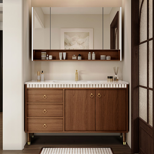 中古浴室柜落地式通顶镜柜洗手台