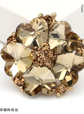 大衣金属纽扣 银色水钻扣子 黑色袖扣领口百搭女红色貂扣装饰扣