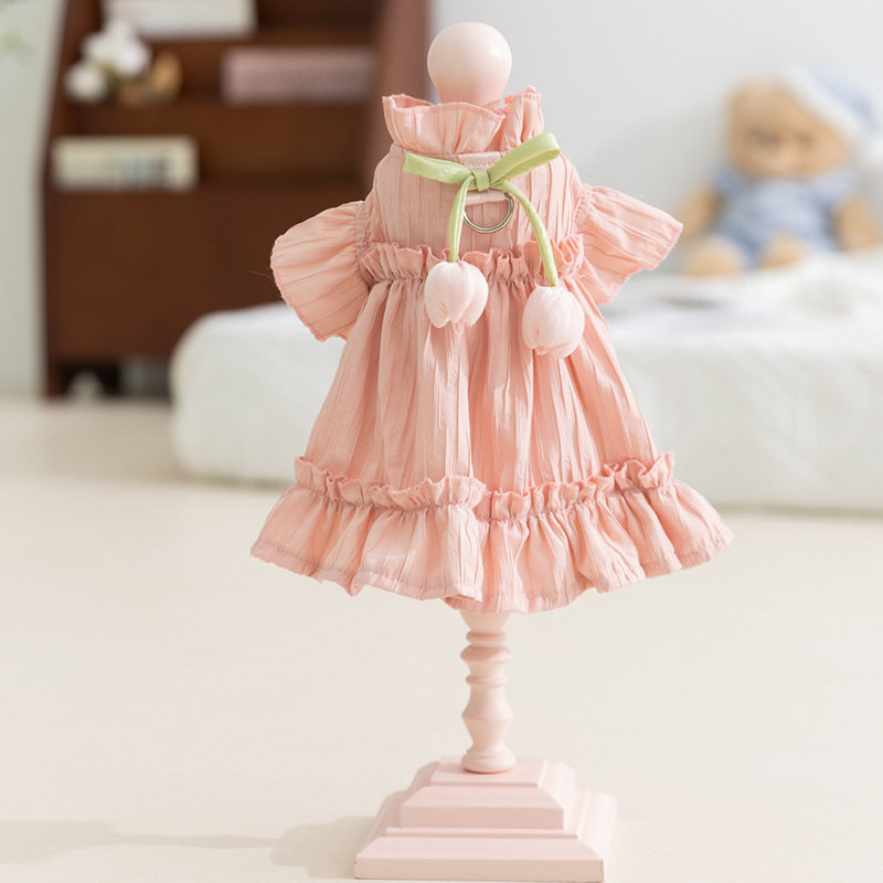 狗狗春夏季公主风唯美淑女郁金香狗宠物服装/雨衣