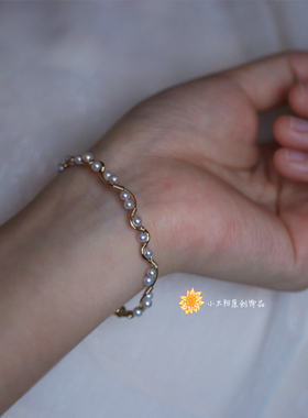 原创女超级圆亮珍珠手镯