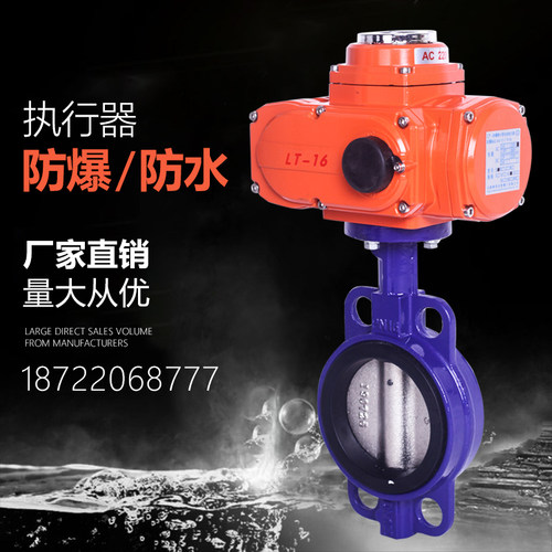 电动防爆防水蝶阀D971X-16电动蝶阀防爆款 DN50 65法兰蝶支持订做