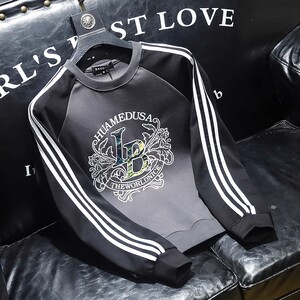 BxzsopLee潮牌青年时尚圆领套头卫衣男长袖新款男装休闲秋打底衫