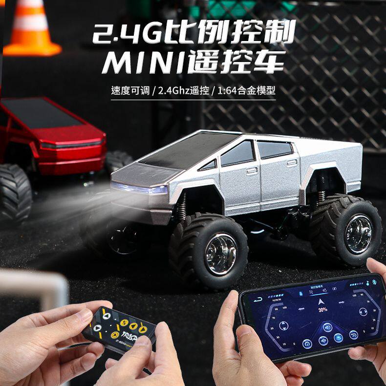 热卖新品赛博大脚特斯拉皮卡电动遥控车儿童遥控汽车玩具儿童礼物