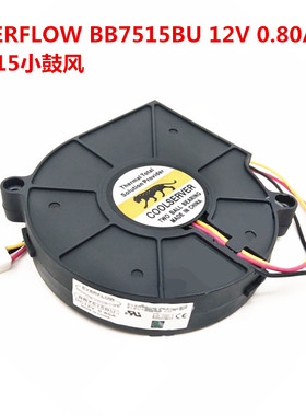 原装台湾EVERFLOW BB7515BU 12V 0.80A双滚珠涡轮风扇 鼓风机
