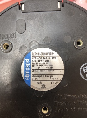 RER101-36/18N/19HH 原装进口ebmpapst 10厘米涡轮风机 48V