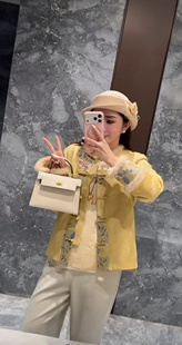 金尊紫贵宋锦水貂毛夹棉外套拼接祥云金枝宋锦水貂毛夹棉外套时尚