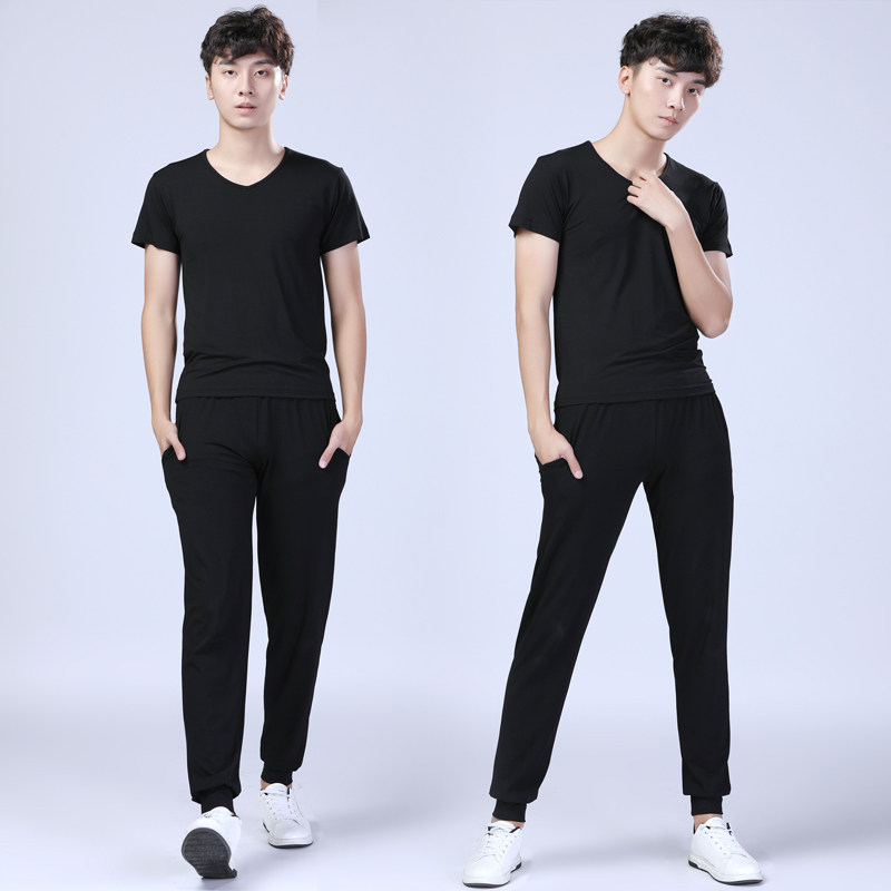 练功服舞蹈服男生现代舞服萝卜裤