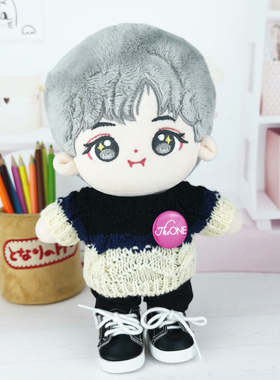 现货娃衣20cm棉花娃娃Mirror姜濤Keung To同款吕爵安Edan拼色毛衣