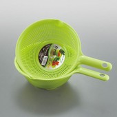 日本进口洗菜盆沥水篮菜篮塑料厨房洗水果篮子果盘果盆筛子两件套