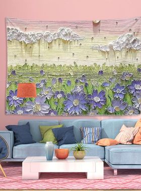 网红背景布ins挂布油画风景卧室宿舍改造床头墙布装饰挂毯壁毯
