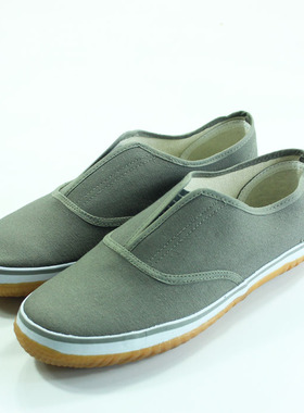 双星白色帆布工作鞋牛筋底男女通用一脚蹬卫生鞋车间劳保运动鞋