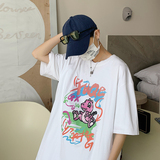 21夏季新款男女士纯色情侣印花短袖T恤半袖衫T03-P25，男装T恤，电商B380（原B361）