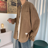 港风秋季男女士灯芯绒衬衫休闲圆领长袖衬衣7001，男装衬衫，电商B380（原B361）