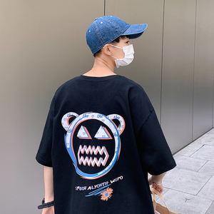 夏季新款男女装纯色情侣印花短袖T恤半袖衫 T06-P25图片 夏季新款男女装纯色情侣印花短袖T恤半袖衫 T06-P25图片