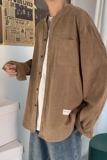 港风秋季男女士灯芯绒衬衫休闲圆领长袖衬衣7001，男装衬衫，电商B380（原B361）