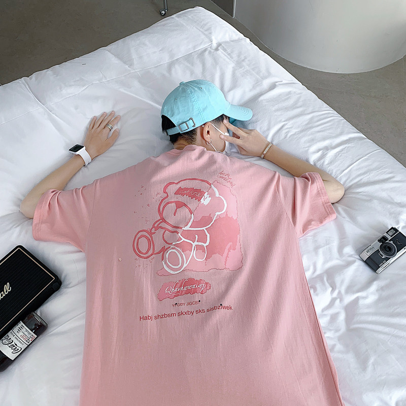 夏季新款男女士纯色情侣印花圆领短袖T恤半袖衫T02-P25,男装T恤,电商B380（原B361）