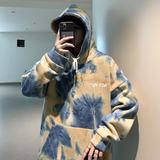 港风秋季新款男女扎染情侣装连帽卫衣男装套头外套7025，男装卫衣，电商B380（原B361）