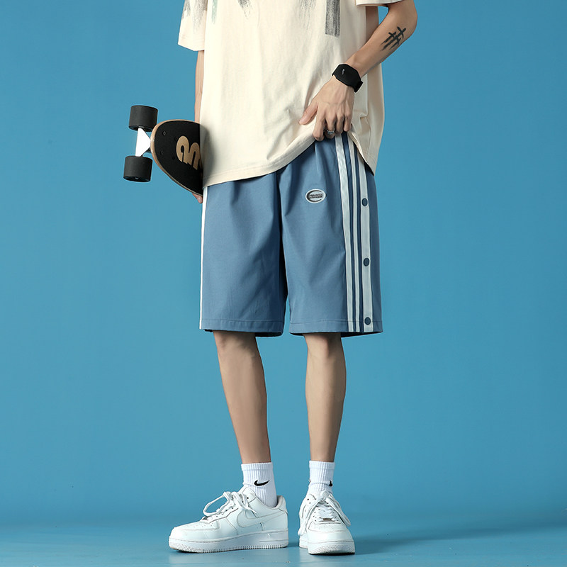 蓝底21夏季男装休闲五分短裤个性撞色宽松裤子7130-P35,男装休闲裤,电商B380（原B361）