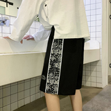 港风男女拼色卫裤青年针织短裤新款休闲裤子7121-P35，男装休闲裤，电商B380（原B361）