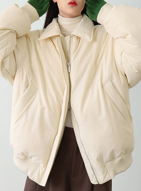 CHICCLO 云朵奶黄包 2025冬季新款清新学院风短款白鸭绒羽绒服女