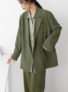 CHICCLO 西装外套女2024春秋季通勤简约宽松设计感黑色气质小西服