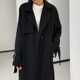 领长款 黑色宽松风衣女中长款 系带英伦风西装 新款 过膝外套 秋冬季