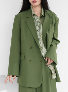 黑色小西装外套女新款气质通勤设计感流行oversize休闲宽松小西装