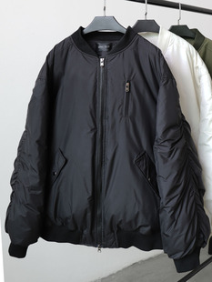 CHICCLO 棒球夹克棉服女中长款2026冬街头运动休闲宽松面包服外套