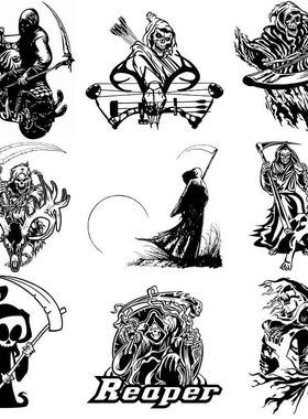 死神镰刀贴画灵魂收割者贴纸Grim