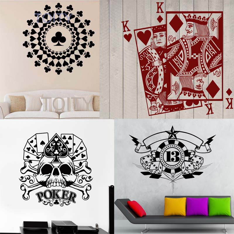 扑克牌纸牌游戏骰子筹码墙贴