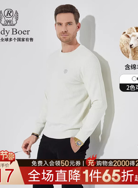 【羊毛打底衫】RaidyBoer/雷迪波尔秋冬男装胸章针织长袖T恤5005