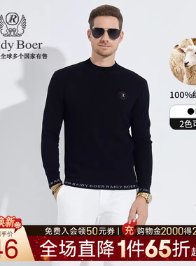 【100%绵羊毛】Raidy Boer/雷迪波尔男装高频浮雕羊毛衫毛衣5341
