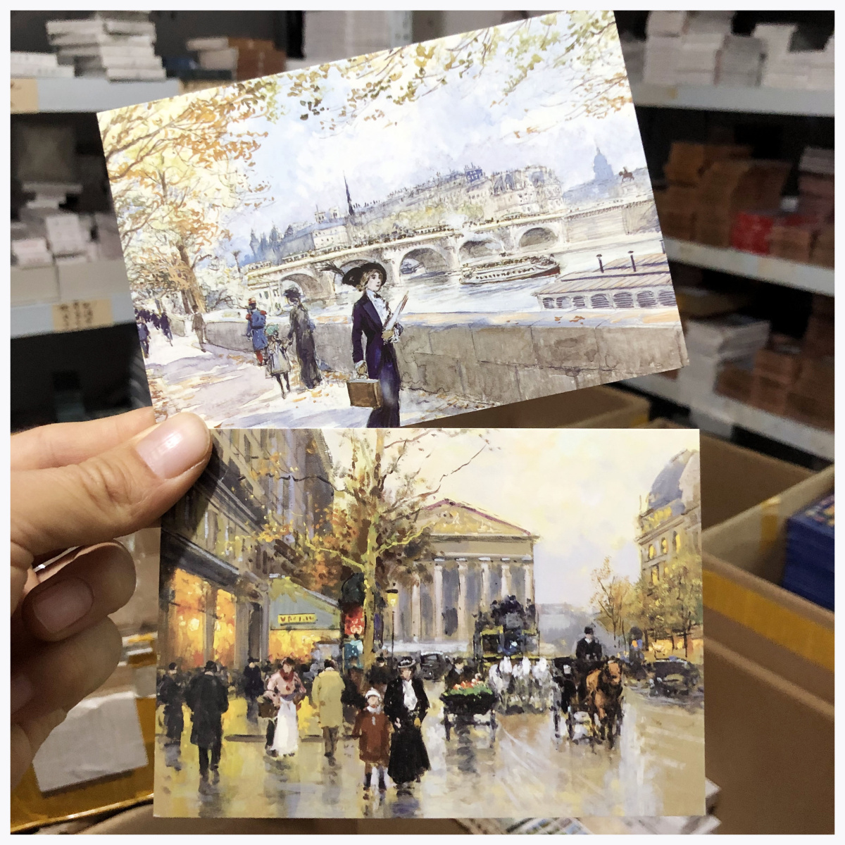 印象派科尔特斯油画明信片