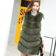 2017 mùa đông nhập khẩu cáo lông cỏ vest da quần áo phụ nữ áo khoác dài mỏng lông thú vest - Faux Fur