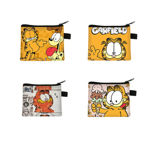 可爱加菲猫零钱包儿童大容量卡通钥匙卡包学生迷你方形收纳包便携