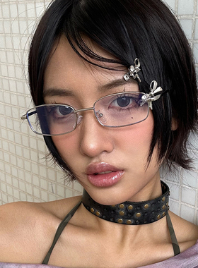 【亚洲眼镜公司】复古方框平光镜男女显脸小凹造型ootd街拍眼镜架