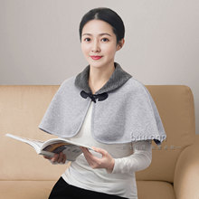 护肩颈斗篷式披肩保暖护后背短披风外套带扣子外搭加绒