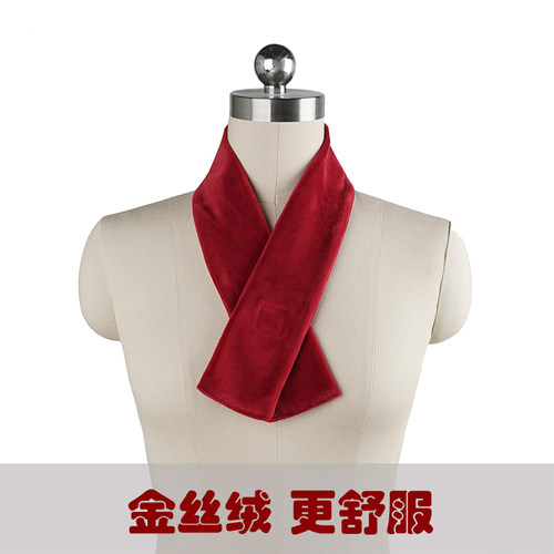 金丝绒女士护颈保暖交叉假领